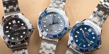 various Omega Seamaster watches