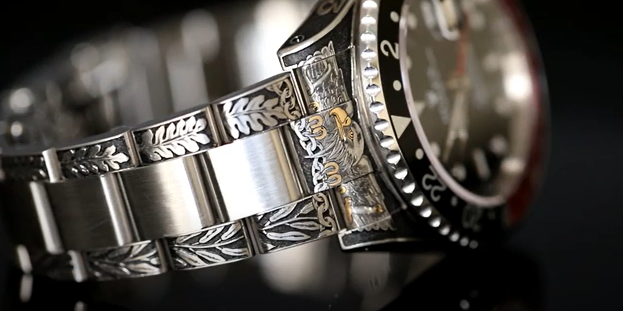 hand engraved Rolex GMT-Master II