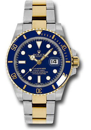Rolex Steel and Gold Rolesor Submariner Date Watch - Blue Dial - 116613 blu
