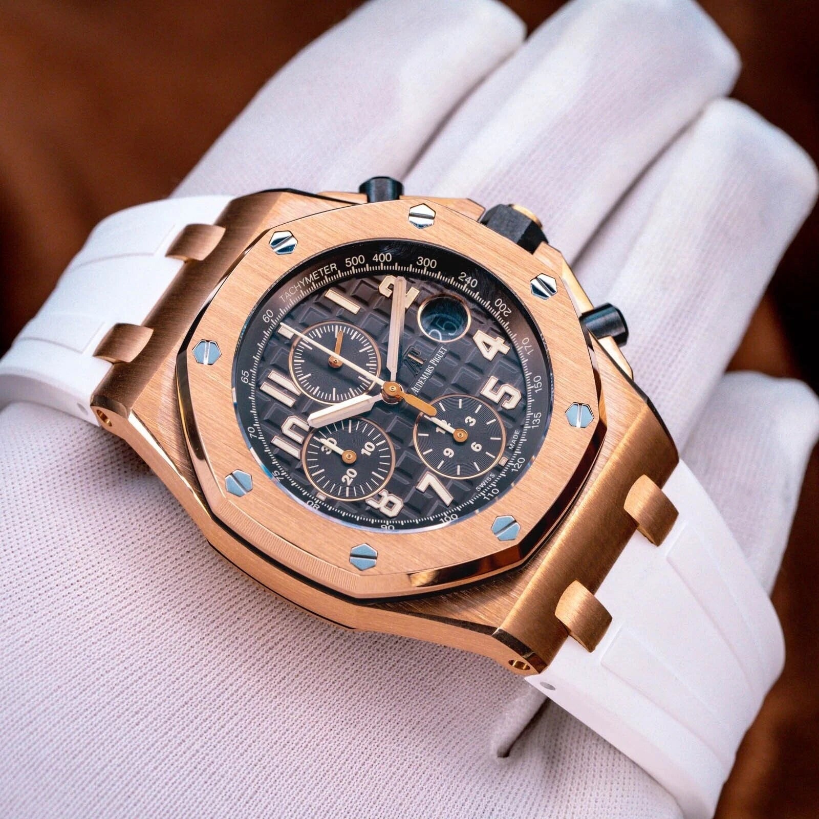 AP Royal Oak Offshore Coffee Half Brick Rose Gold FULL SET MINT 26470OR