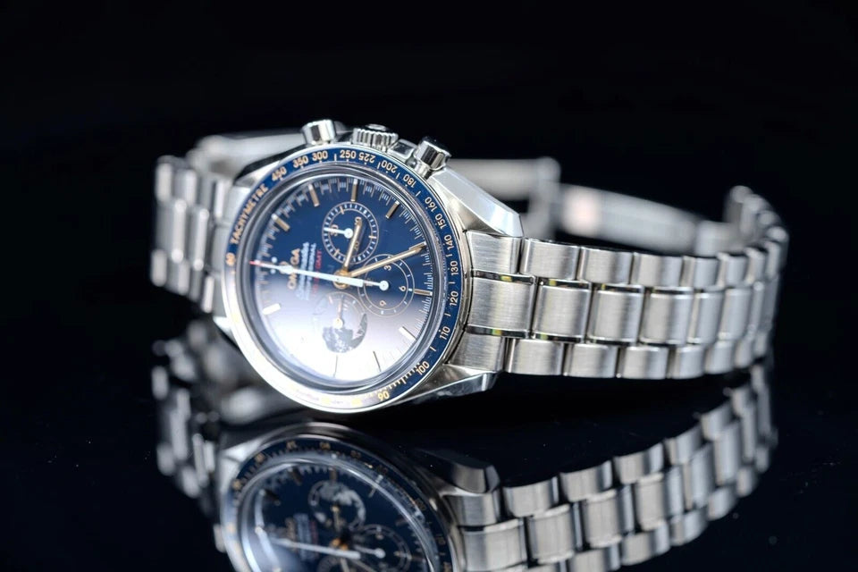 Omega Speedmaster Moonwatch Apollo 45th Anniversary Stainless Steel 42mm Blue